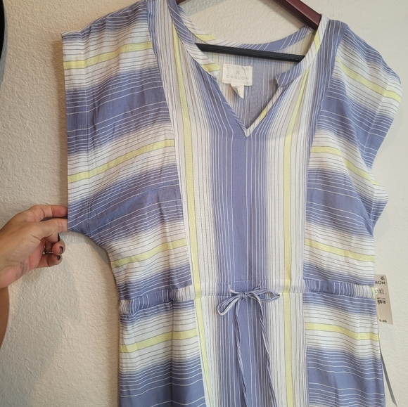 CASLON NORDSTROM STRIPE CAP SLEEVE ADJUSTABLE WAIST DRAWSTRING MAXI NEWSIZE XS - Picture 13 of 16